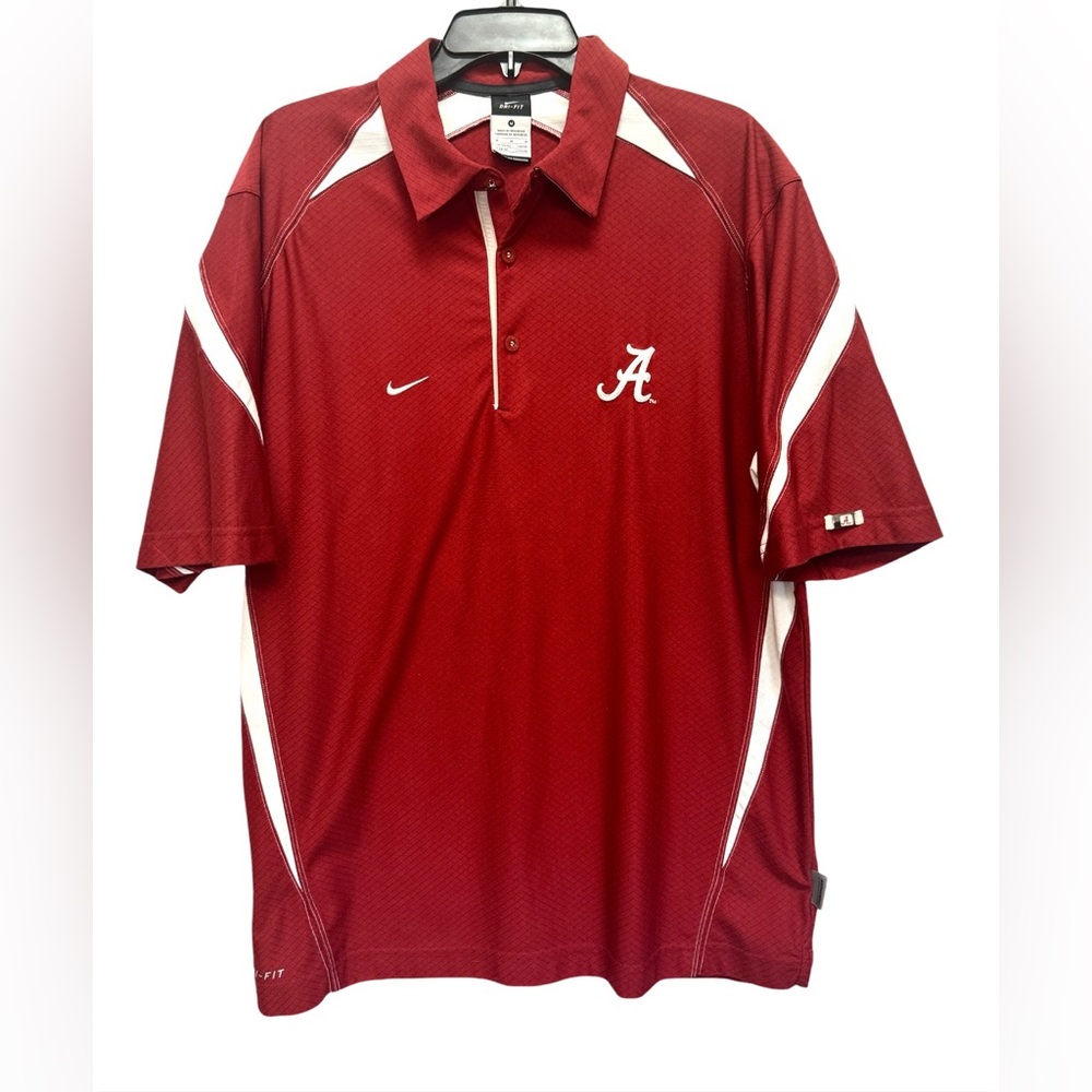 Nike Dri-Fit Crimson & White University of Alabama Polo Size Medium